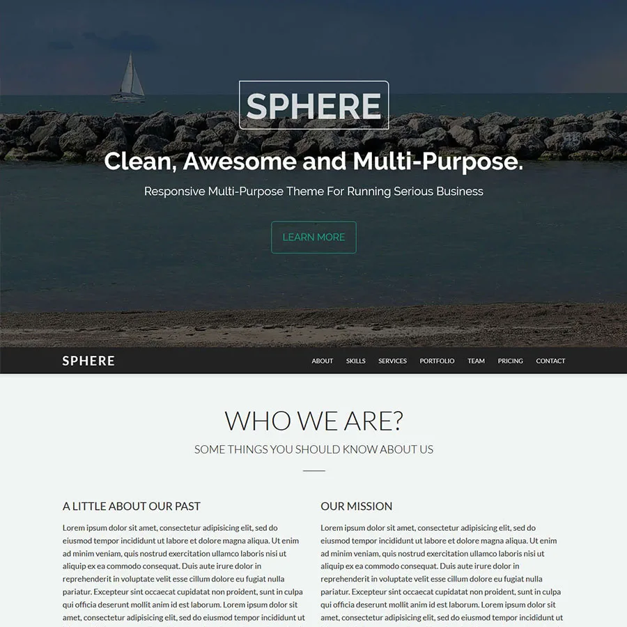 Sphere - Multi-Purpose One Page HTML Template