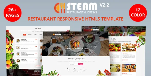 Spice ‘N’ Steam – Restaurant, Food & Drinks HTML 5 Website Template